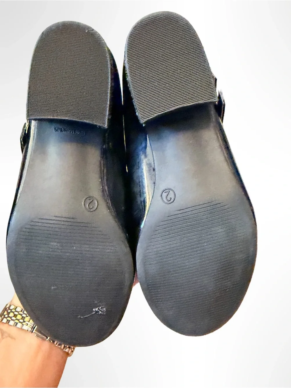 Cat & Jack Girls’ Black Patent Mary Jane Heel Shoes | Size 2